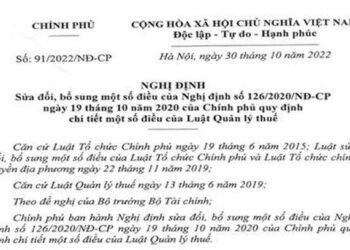 Nghị định sửa đổi, bổ sung quy định chi tiết một số điều của Luật Quản lý thuế