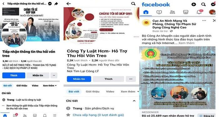 Giả fanpage Cục An ninh mạng, công ty luật để lừa đảo