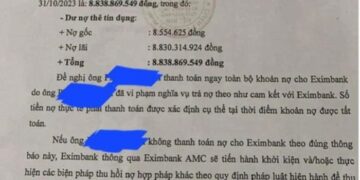 Làm rõ tính pháp lý vụ việc nợ thẻ tín dụng Eximbank gần 9 triệu thành nợ xấu hơn 8,8 tỷ đồng