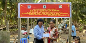 Viện IMRIC và Viện IRLIE phối hợp UBND xã Hưng Nhượng (Giồng Trôm – Bến Tre): Khởi công xây dựng nhà tình thương cho người nghèo