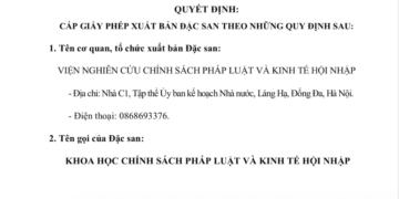 Viện Nghiên cứu Chính sách pháp luật&Kinh tế hội nhập (IRLIE) sắp ra mắt bạn đọc đặc san Khoa học chính sách pháp luật và Kinh tế hội nhập