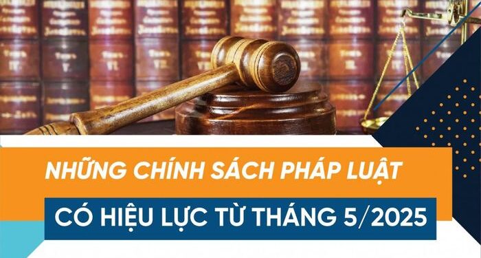Chính sách pháp luật có hiệu lực từ tháng 5/2025