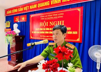 CÔNG AN PHƯỜNG SƠN ĐÔNG (TỈNH VĨNH LONG) TỔ CHỨC HỘI NGHỊ SƠ KẾT CÔNG TÁC CÔNG AN 6 THÁNG ĐẦU NĂM 2025