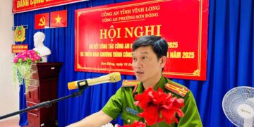 CÔNG AN PHƯỜNG SƠN ĐÔNG (TỈNH VĨNH LONG) TỔ CHỨC HỘI NGHỊ SƠ KẾT CÔNG TÁC CÔNG AN 6 THÁNG ĐẦU NĂM 2025
